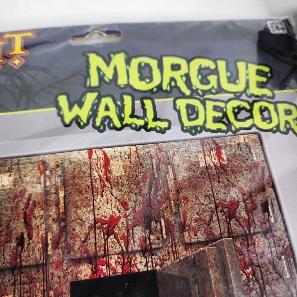 Lot of‎ 3 Spirit Halloween Wall Decor Light Up Lace Panel Morgue Giant Haunted